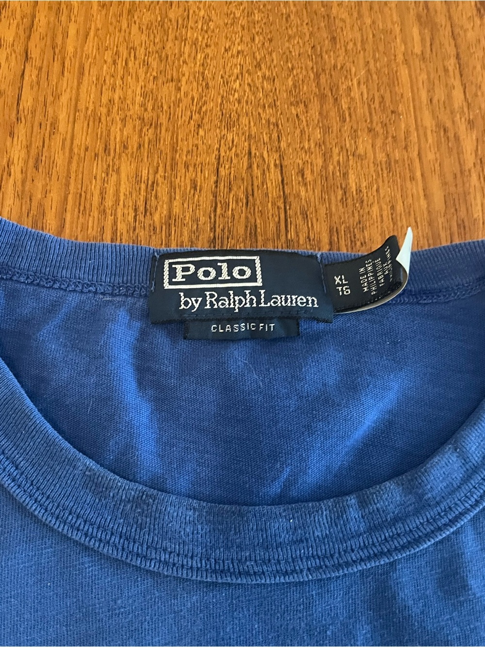 Ralph Lauren Blue Crewneck Tee with Yellow Polo Crew Graphic - Picture 5 of 11